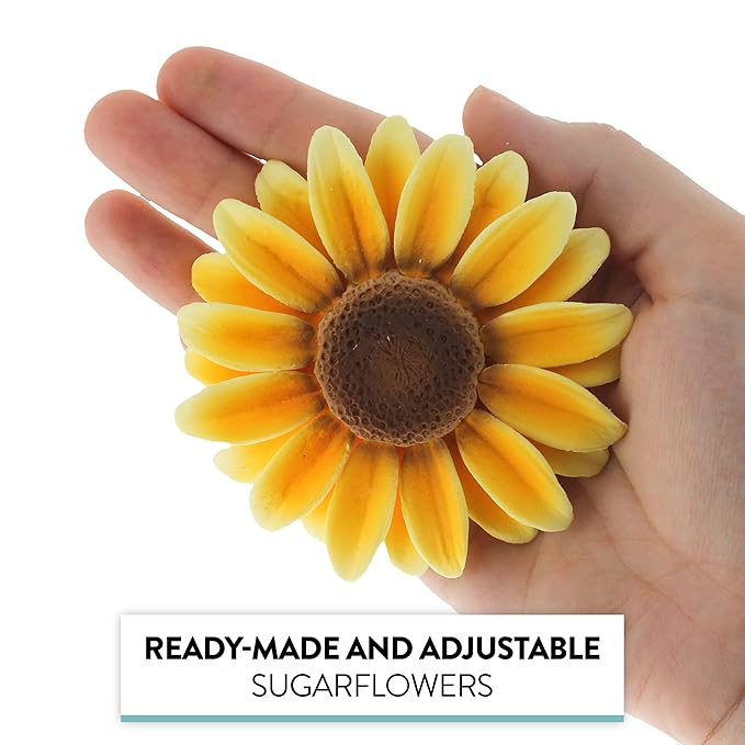 Global Sugar Art Sunflower Sugar Cake Flowers, 9 Count by Chef Alan Tetreault