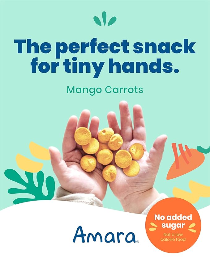 Amara Smoothie Melts - Mango Carrot - Baby Snacks Made With Fruits and Vegetables - Healthy Toddler
