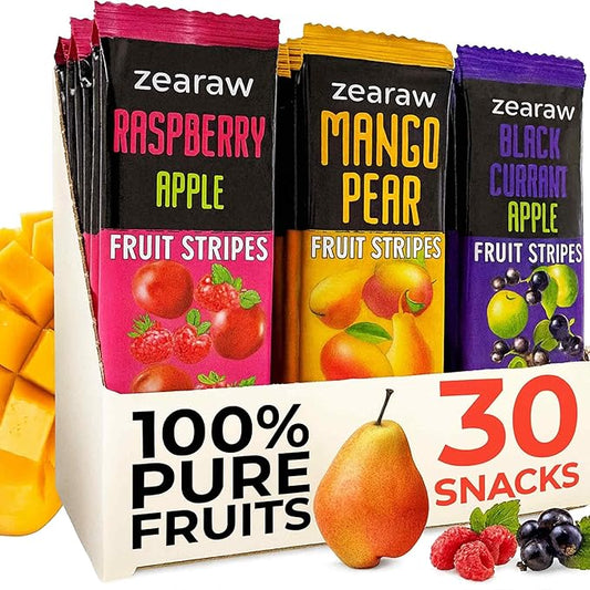 ZEARAW Healthy Fruit Snacks for Adults and Kids ??30 Organic Fruit Leather with Dried Black