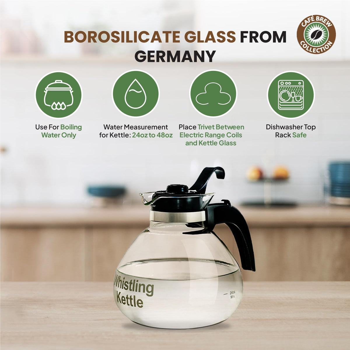 Café Brew Glass Tea Kettle, 12 Cup