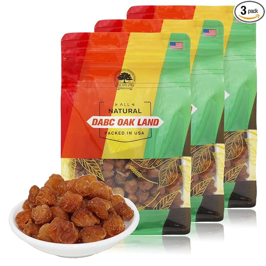 3 Pounds Natural Dried Longan, DABC OAK LAND 100% Fruit Meat, Premium Thailand Sun Dried Longan