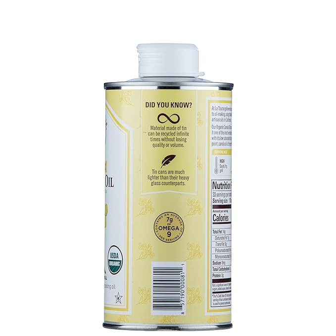 La Tourangelle, Organic Canola Oil, Expeller-Pressed Non-GMO Canola Seeds, Pesticide and Chemical