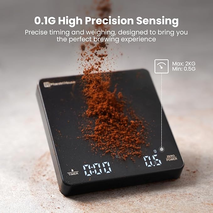 Mini Coffee Scale with Timer, Maestri House Rechargeable Espresso Scale, 2kg/0.1g Accurate Scale