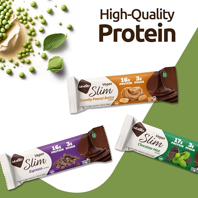 Nugo Slim Dark Chocolate Brownie Crunch, 16g Protein, 2g Sugar, 7g Fiber, Low Net Carb, Keto