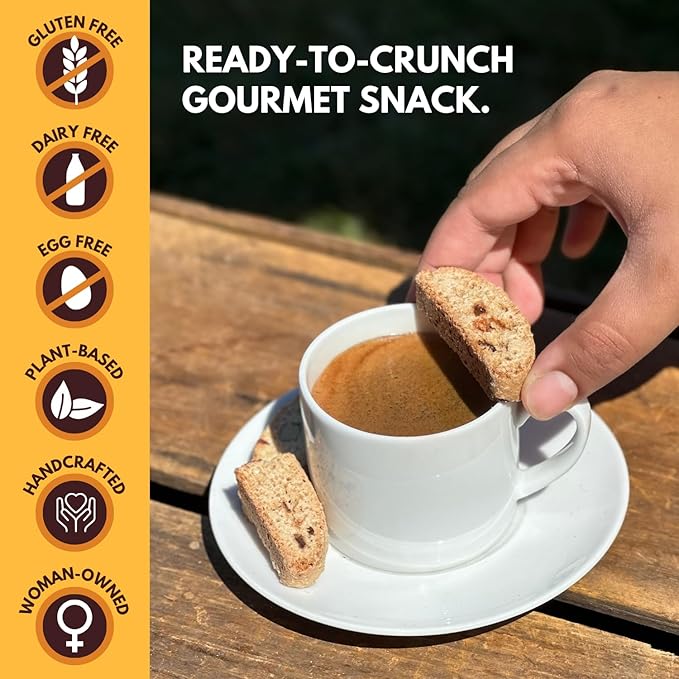 Tutti Gourmet Gluten Free Orange & Chocolate Biscotti, 9.9 oz (283g) Resealable Cookie Bag - Vegan