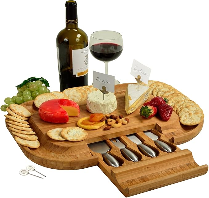 Picnic at Ascot Personalized Monogrammed Engraved Bamboo Cutting Board for Cheese & Charcuterie