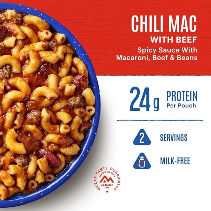 Mountain House Chili Mac with Beef | Freeze Dried Backpacking & Camping Food | 6-Pack