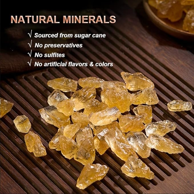 Fraunitsh Yellow Rock Sugar - Natural Sweetener, 9.8oz | Small Sugar Crystals | Perfect for Tea