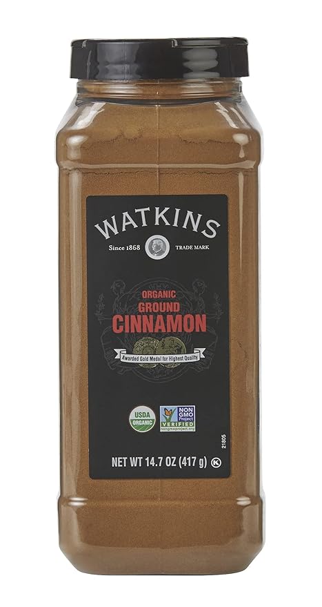 Watkins Gourmet Spice, Organic Ground Cinnamon, Bulk Food Service Size, 14.7 oz (Pack of 1)