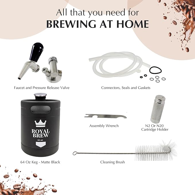 The Original Royal Brew Nitro Cold Brew Coffee Maker - Gift for Coffee Lovers - 64 oz Home Keg