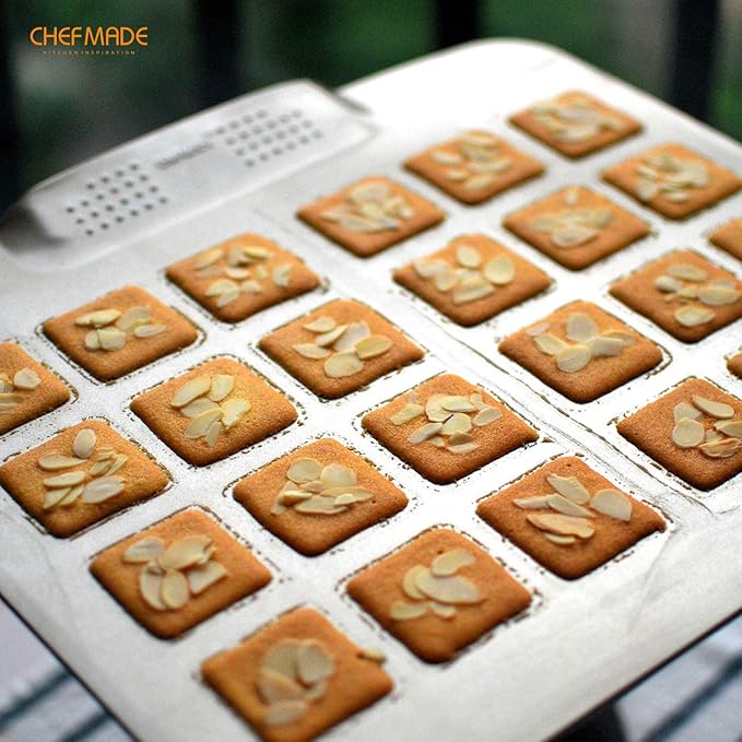 CHEFMADE Cookie Sheet Pan, 12-Inch One-Handed Gripping Non-Stick Rimless Bakeware for Oven Baking