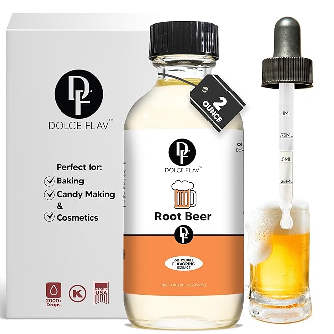 Dolce Flav Root Beer Extract ??2 Ounce Oil-Soluble Kosher, Sugar-Free, Concentrated Classic Root