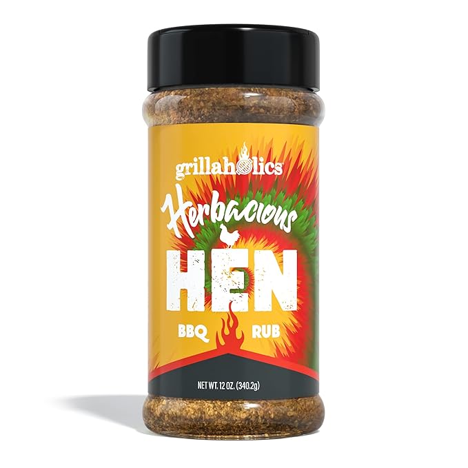 Grillaholics Herbacious Hen Poultry Seasoning - Herb & Garlic Chicken Rub for Smoked, Roasted