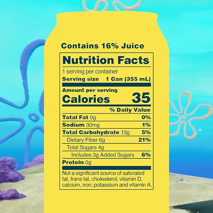 OLIPOP Prebiotic Soda Pop, SpongeBob Pineapple Paradise, Pantry Pack Packed with Prebiotics, Fiber