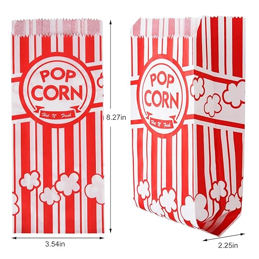 300pcs Paper Popcorn Bags for Party, 1 Oz Small Vintage Individual Servings Popcorn Container Pop