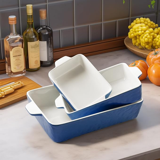 Casserole Dishes for Oven, Ceramic Baking Dishes, Lasagna Pan with Handles, Porcelain Baking Pan
