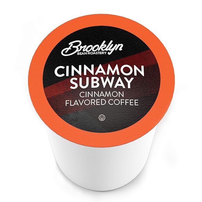 Brooklyn Beans Cinnamon Subway Gourmet Coffee Pods - Compatible with Keurig K Cup Brewers Including