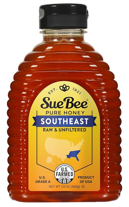 Sue Bee Regional Southeast Honey, Strained, Unfiltered USA Beekeeper-Owned Co-op, 24 oz (Packaging