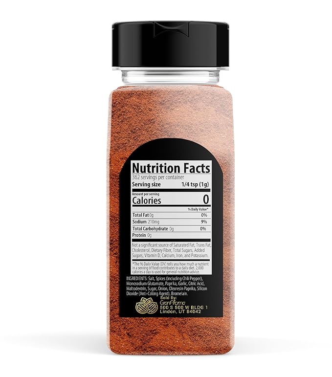 GranAroma Carne Seasoning, 12.8 oz, Authentic Spice Blend, Delicious Taste, Dry Rubs & Meat Dishes