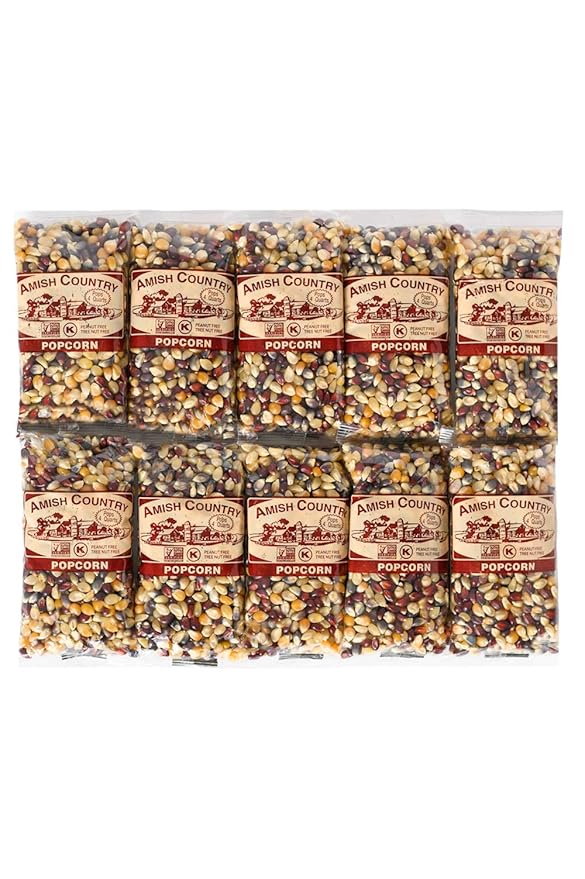 Amish Country Popcorn | 10-4 oz Bags | Rainbow Popcorn Kernels | Old Fashioned, Non-GMO and Gluten