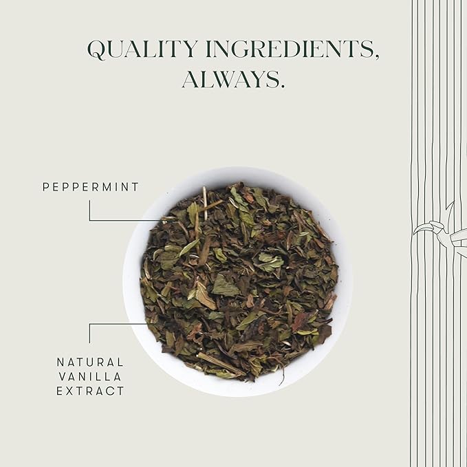 Luxmi Estates Vanilla Peppermint Organic Peppermint Tea (50 Tea Bags) Caffeine Free Tea Bags For