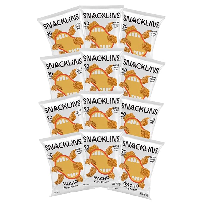 SNACKLINS Plant Based Crisps NACHO - Gluten Free, Grain Free, 100% Kosher, Vegan Healthy Snacks