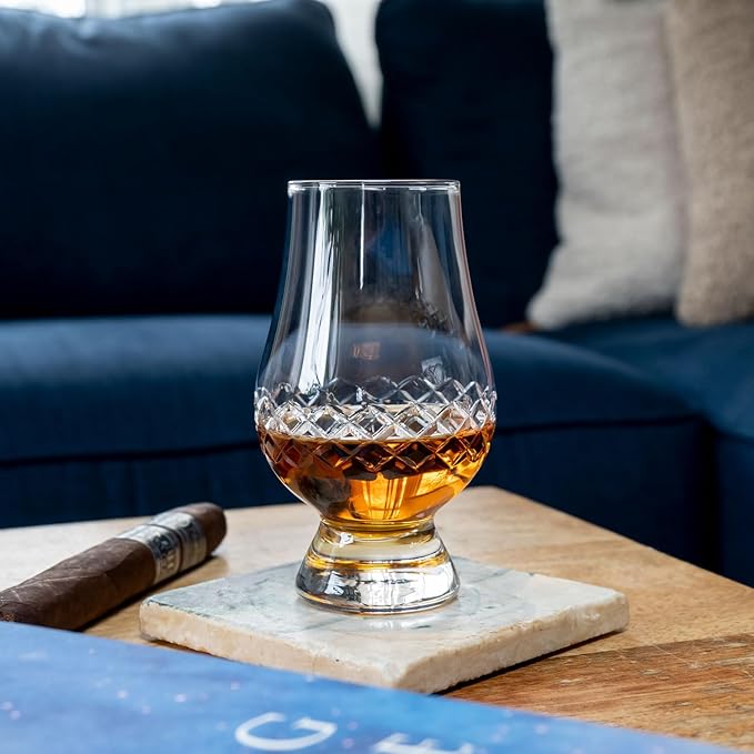 Rolf Glass Diamond Scotch Glass | 6.75oz Tasting Glass | Lead-Free, Diamond-Wheel Engraved |