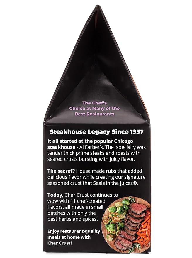 Char Crust Dry-Rub Seasonings Roasted Garlic Peppercorn | All-in-one seasonings | Perfect for