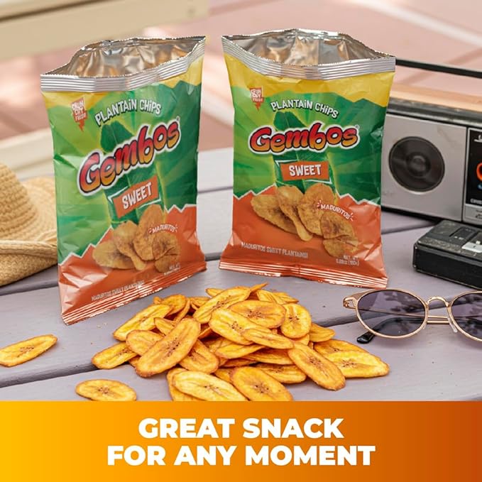 Gembos Sweet Maduritos Plantain Chips - Deliciously Sweet Plantains Snack, Perfect for Vegan Snack