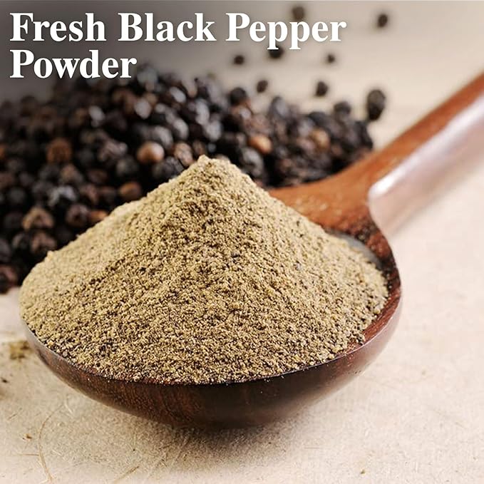 Himalayan Chef Organic Black Pepper Powder Shaker - 6.17Oz (175g), Free from Artificial Colors &