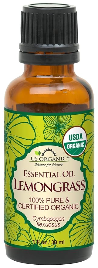 US Organic 100% Pure Lemongrass Essential Oil, USDA Certified Organic, Extracted by Steam