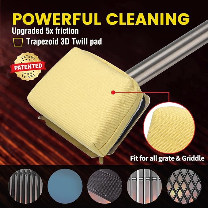 Grill Brush Bristle Free,BBQ Replaceable Scraper Cleaning Head,Safe Grill Accessories for Cast Iron