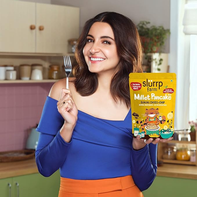 Slurrp Farm No Maida Pancake Mix | Instant Breakfast Mix Made with Oats and Jowar | Eggless Healthy