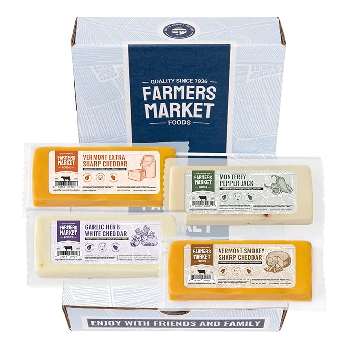 Farmers Market, Gluten Free, Keto, Paleo, Low Sodium, Zero Sugar, Wisconsin Cheese Gift Sets, 7oz 4