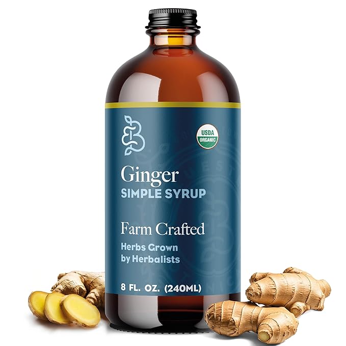 Bluestem Botanicals Organic Ginger Simple Syrup, 8 oz, Cocktail and Mocktail Mixer for Drinks