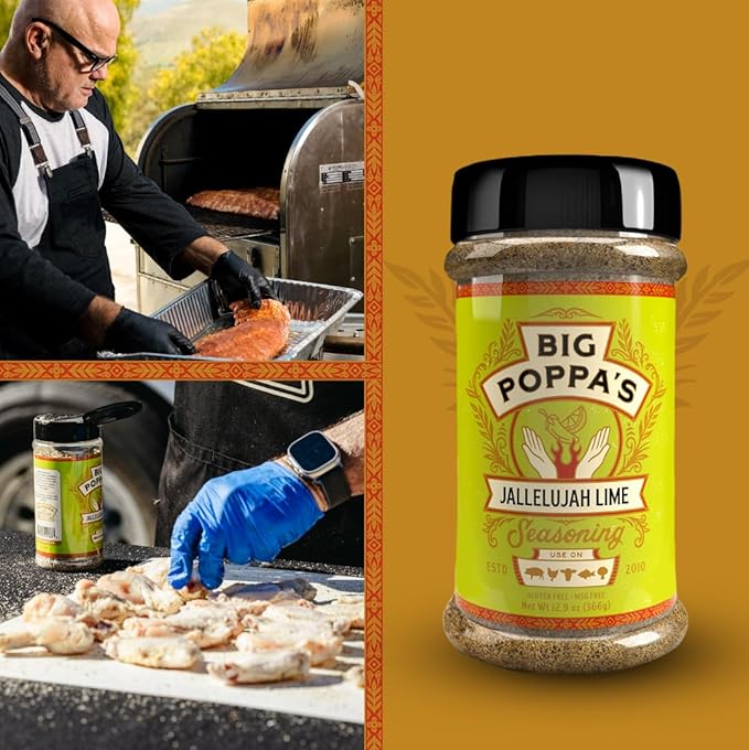 Big Poppa’s Jallelujah Lime Seasoning Salt – Bold Lime & Jalapeño Citrus Spice Blend for Tacos