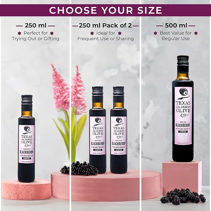 Pomegranate Balsamic Vinegar - Gourmet Barrel Aged Infused Balsamic Vinegar - Great for Dressing