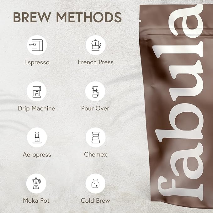 Fabula Low Acid Coffee Beans Whole, USDA Organic Coffee Beans Medium Roast - Non-GMO - No Molds