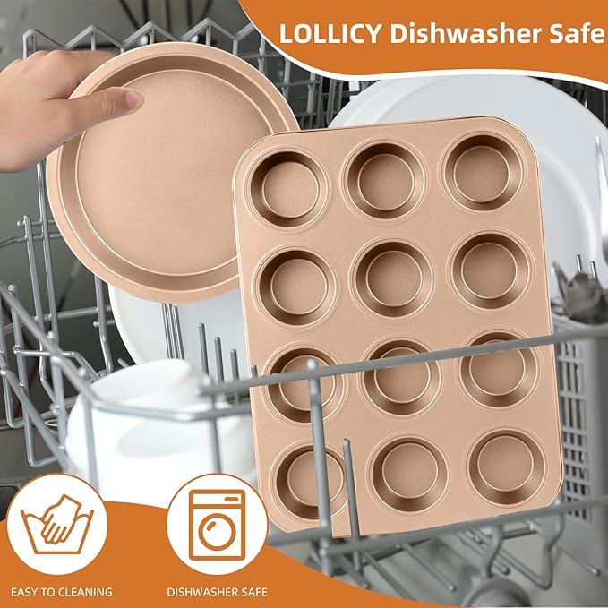 11-Piece Nonstick Baking Pans Set - Professional Grade Carbon Steel Bakeware with Premium Coating