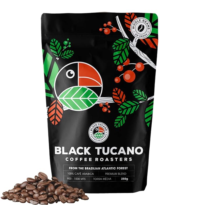 Black Tucano Specialty Coffee -Brazilian Whole Bean Medium Roast Coffee - Premium Blend Whole Bean