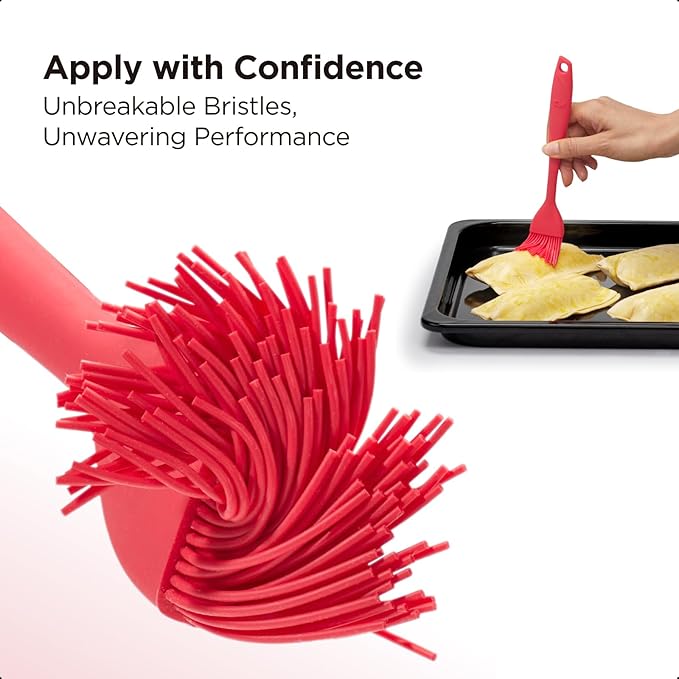 Kitchen Mama WaltzGrip Platinum Silicone Basting Pastry Brush: Set of 2 Heat-Resistant Brushes