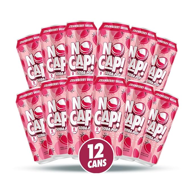 No Cap! Healthy Soda Drinks For Kids, Teenagers & Adults, Natural Flavors, Zero Sugar, Zero