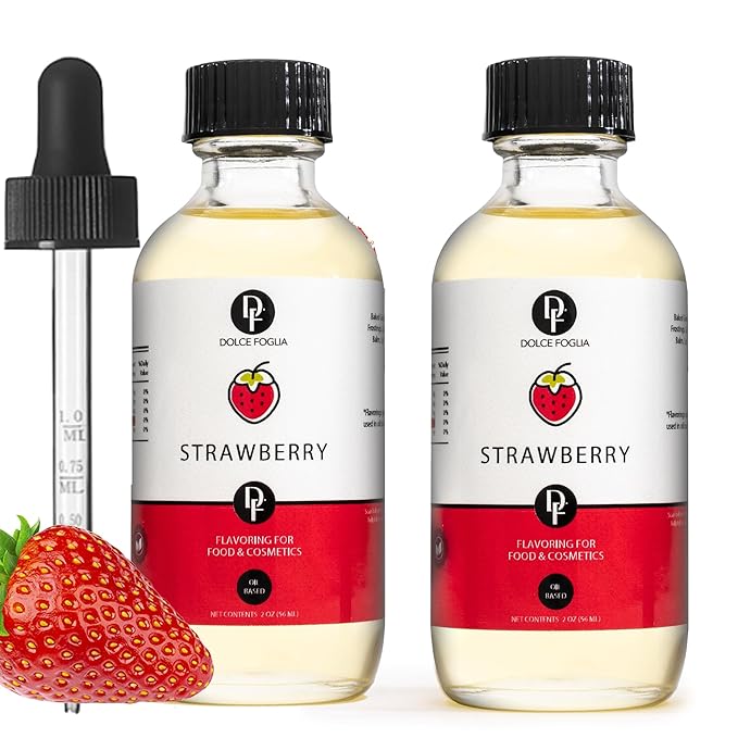 Dolce Flav Strawberry Extract ??2 Ounce Oil-Soluble Kosher, Sugar-Free, Concentrated Berry Flavor