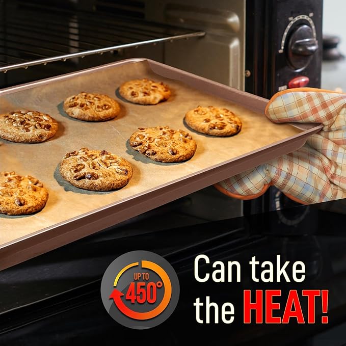 NutriChef 3-Piece Nonstick Baking Pans Set - Thick Carbon Steel Oven Bake Trays - Includes XL