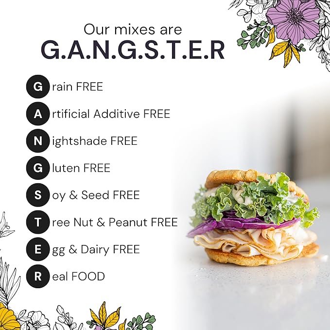 eat G.A.N.G.S.T.E.R. Vegan Pizza Crust & Flatbread Mix, Allergy-Friendly Baking Mix, Grain-Free, No