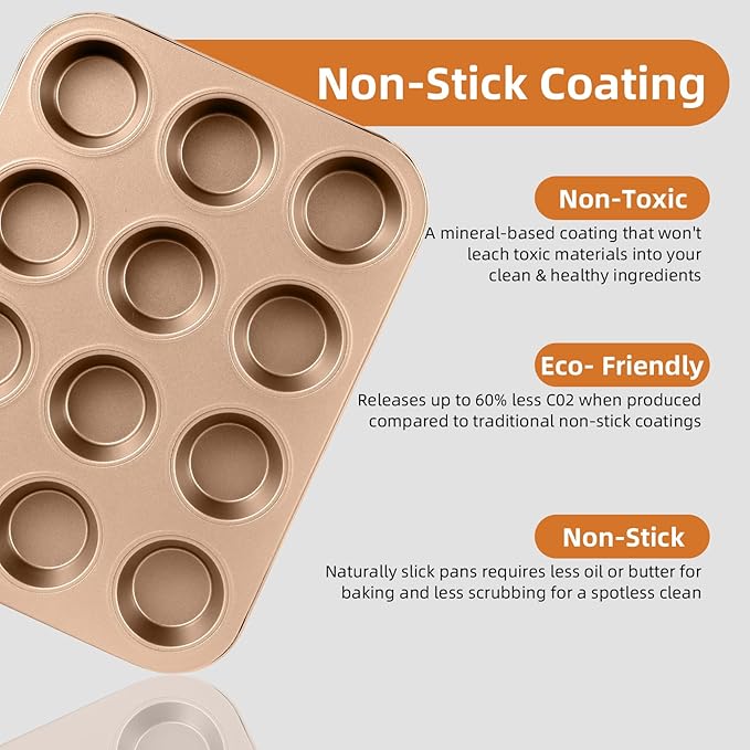11-Piece Nonstick Baking Pans Set - Professional Grade Carbon Steel Bakeware with Premium Coating