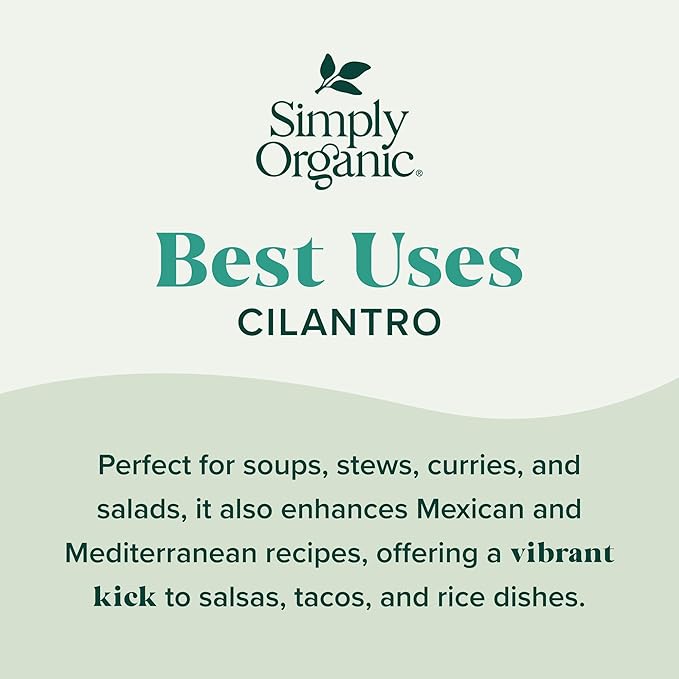 Simply Organic Cilantro Certified Organic, 0.78-Ounce Container