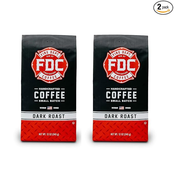 Fire Department Coffee - Gives Back to Firefighters - Dark Roast Ground Coffee - Bold & Smooth