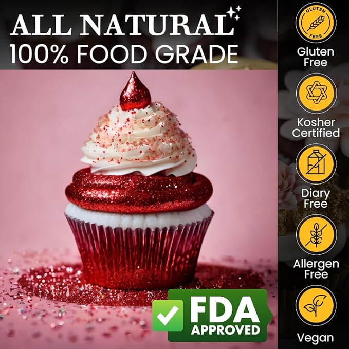 Edible Glitter Sprinkles for Cake Decorating, Drinks, Cookie, Icing, Dessert Decorations, Sparkly