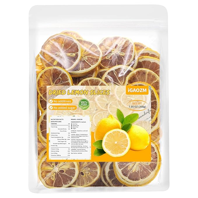 iGAOZM Dehydrated Dried Lemon Slices,7.05oz/200g,No Sugar Added,Natural Dried Lime